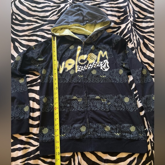 Volcom Lightweight Cotton Hoodie Black/Grey/Yellow - Y2K/Surf/Skate - Juniors XL - Picture 9 of 15